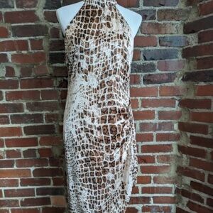 Elegant Animal Print Halter Dress